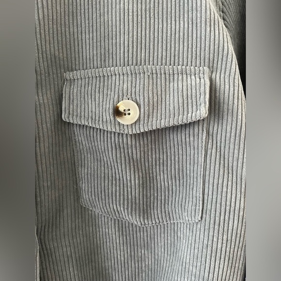 Stylish blue Corduroy Women's Shacket - Picture 3 of 9